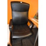 *High Seat Black Faux Leather Executive Chair