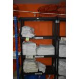 *Five Tier Plastic Shelf Unit Containing Linen Double Sheets