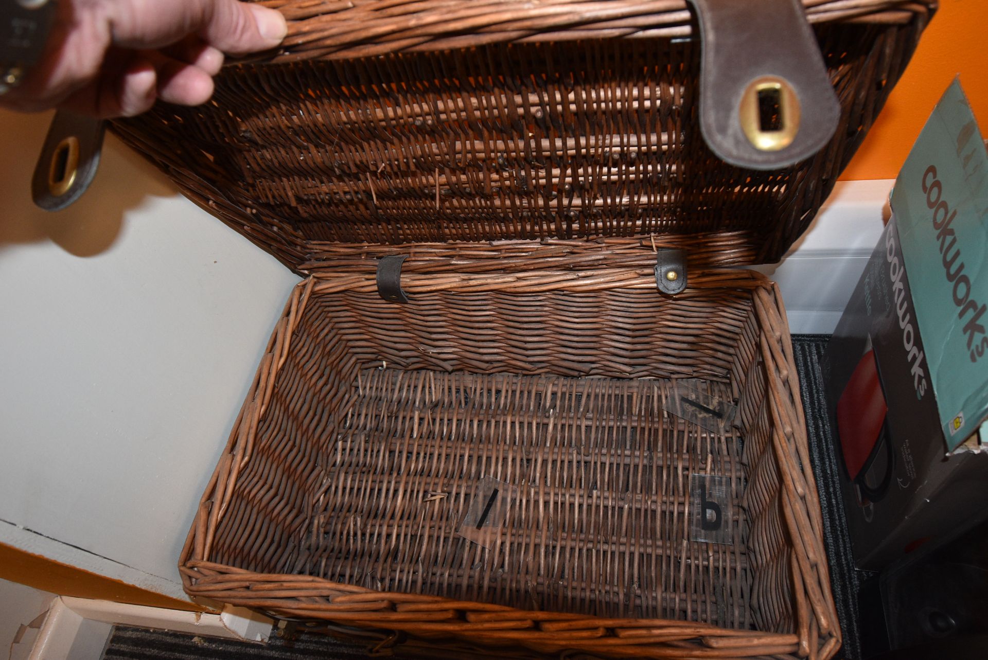 *Wicker Picnic Basket with Leather Straps - Image 2 of 2