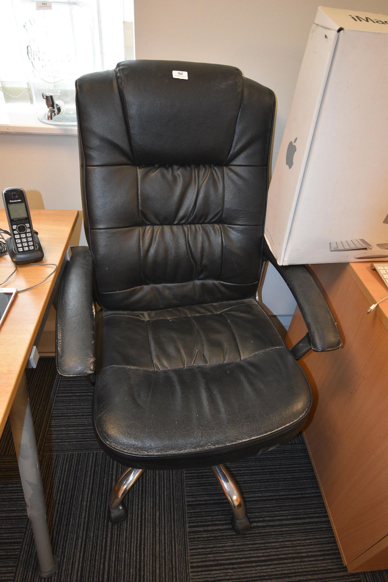 *Highback Executive Chair in Black Faux Leather