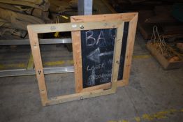 *Pine Framed Chalkboard and a Hanging Light Bracket with Stainless Steel Furniture