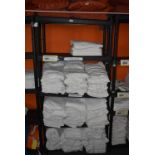 *Five Tier Plastic Shelving Unit Containing Double Sheets, and Double Duvets