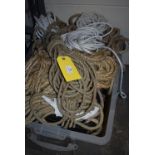 *Plastic Crate Containing Assorted Natural Fibre and Synthetic Ropes