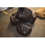 *Four Brown Faux Leather Beanbag Cubes