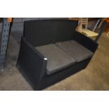 *Rattan Two Seat Sofa with Cushions