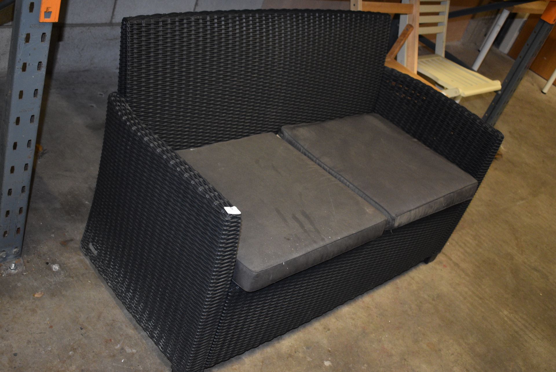*Rattan Two Seat Sofa with Cushions