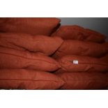 *Eight Terracotta Hessian Style Scatter Cushions