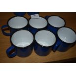 *Six Enamel Mugs