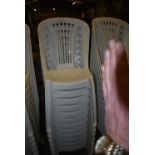 *Twelve Stackable Plastic Bistro Style Chairs