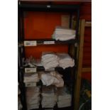 *Five Tier Plastic Shelf Unit Containing Single Duvets, Single Linen Sheets, Pillowcases, etc.