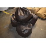 *Four Brown Faux Leather Beanbag Cubes