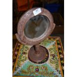 *Carved Indian Teak Circular Mirror