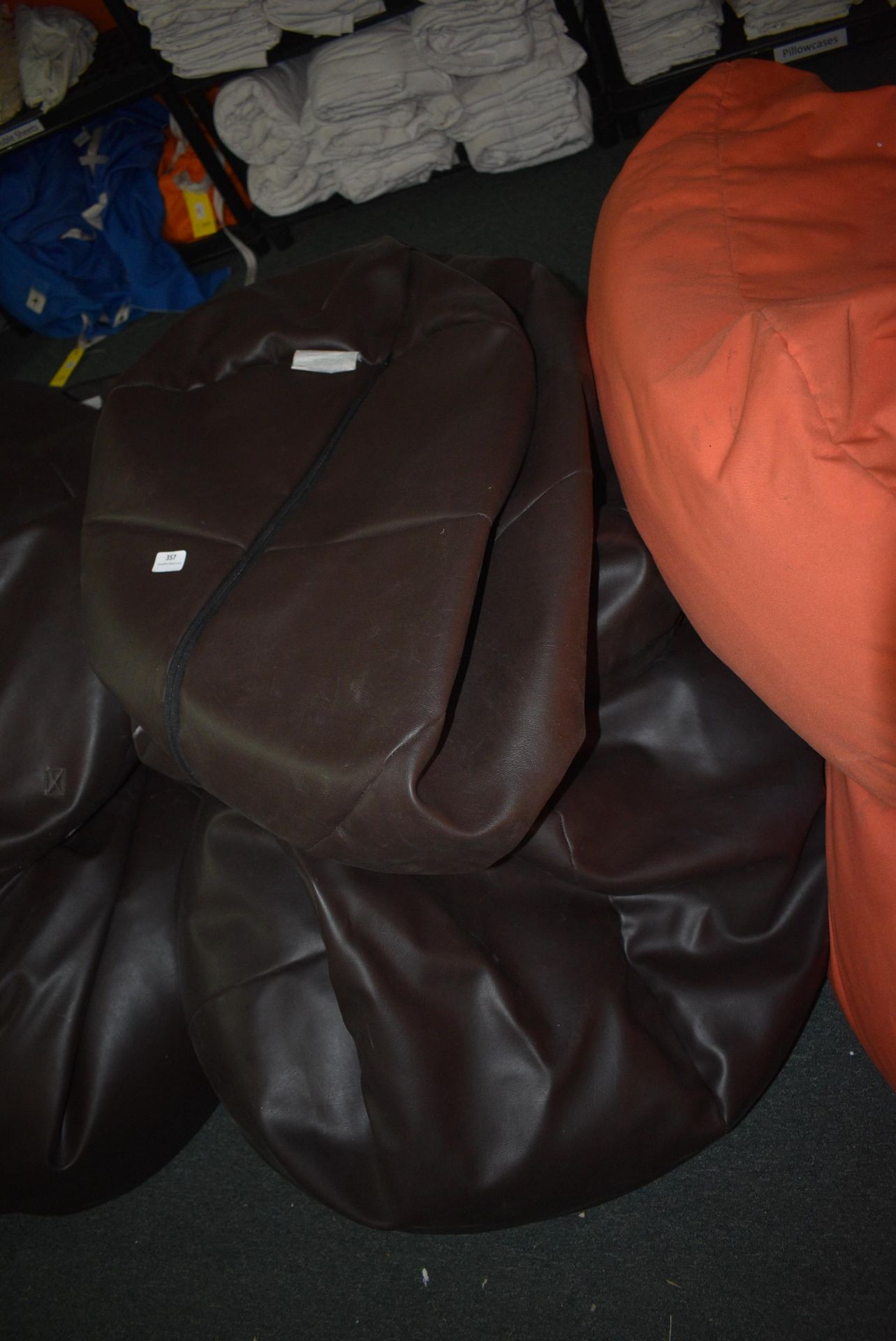 *Three Brown Faux Leather Beanbags - Image 2 of 2