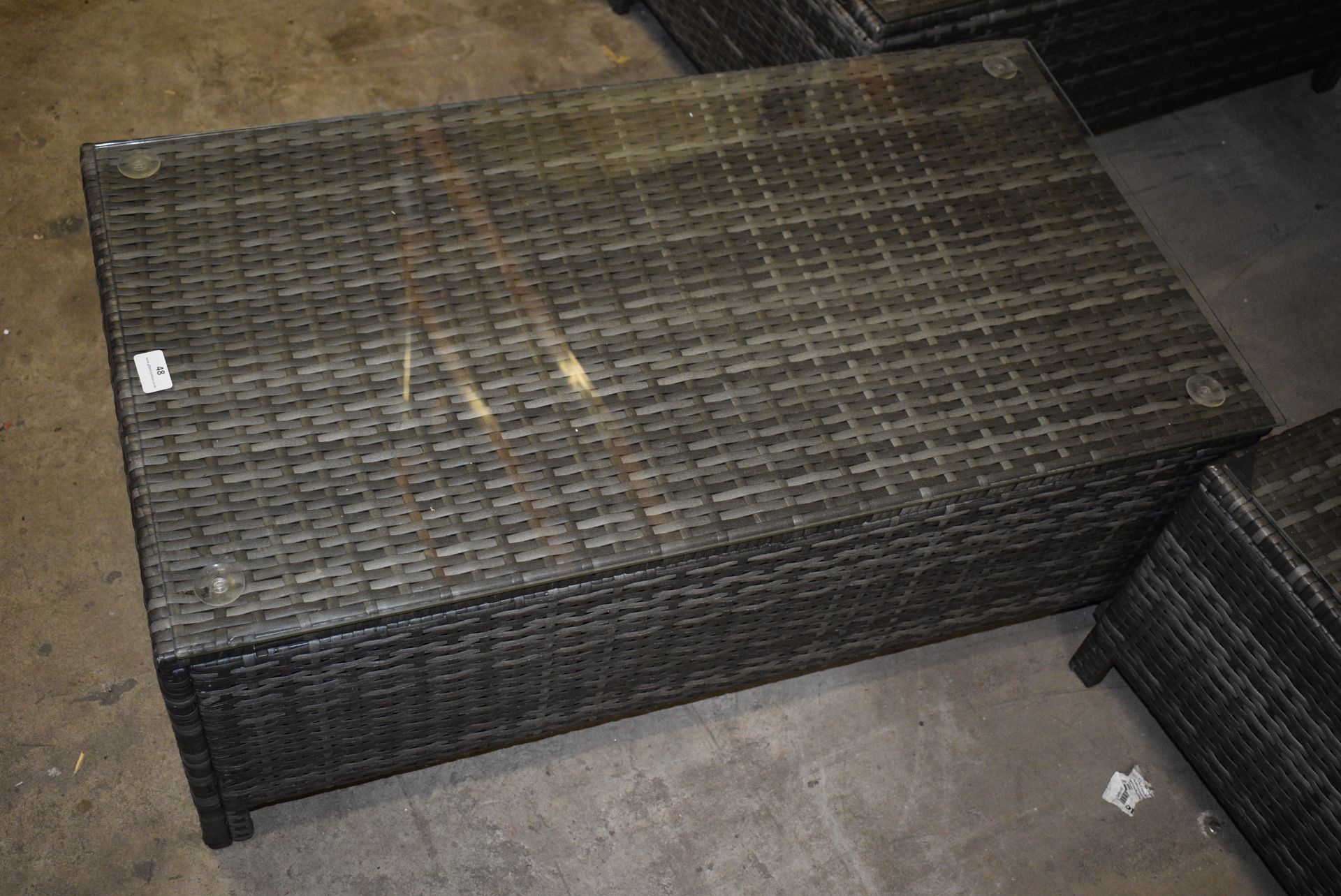 *Abreo Rattan Occasional Table with Glass Top