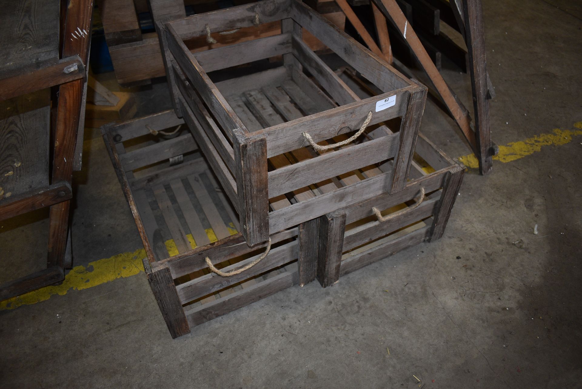 *Three Vintage Style Wooden Crate