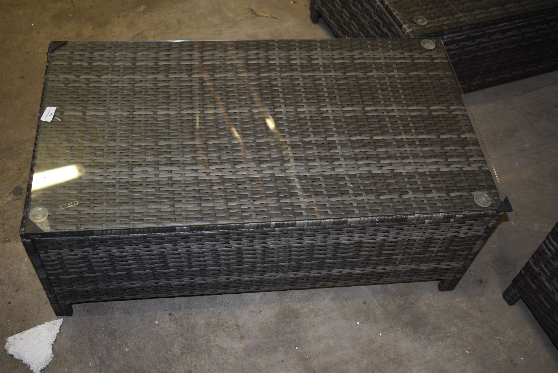 *Abreo Rattan Occasional Table with Glass Top