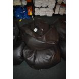 *Three Brown Faux Leather Beanbags