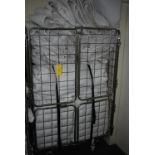 *Four Wheel Commercial Laundry Trolley Containing Double Mattress Protectors and Duvets