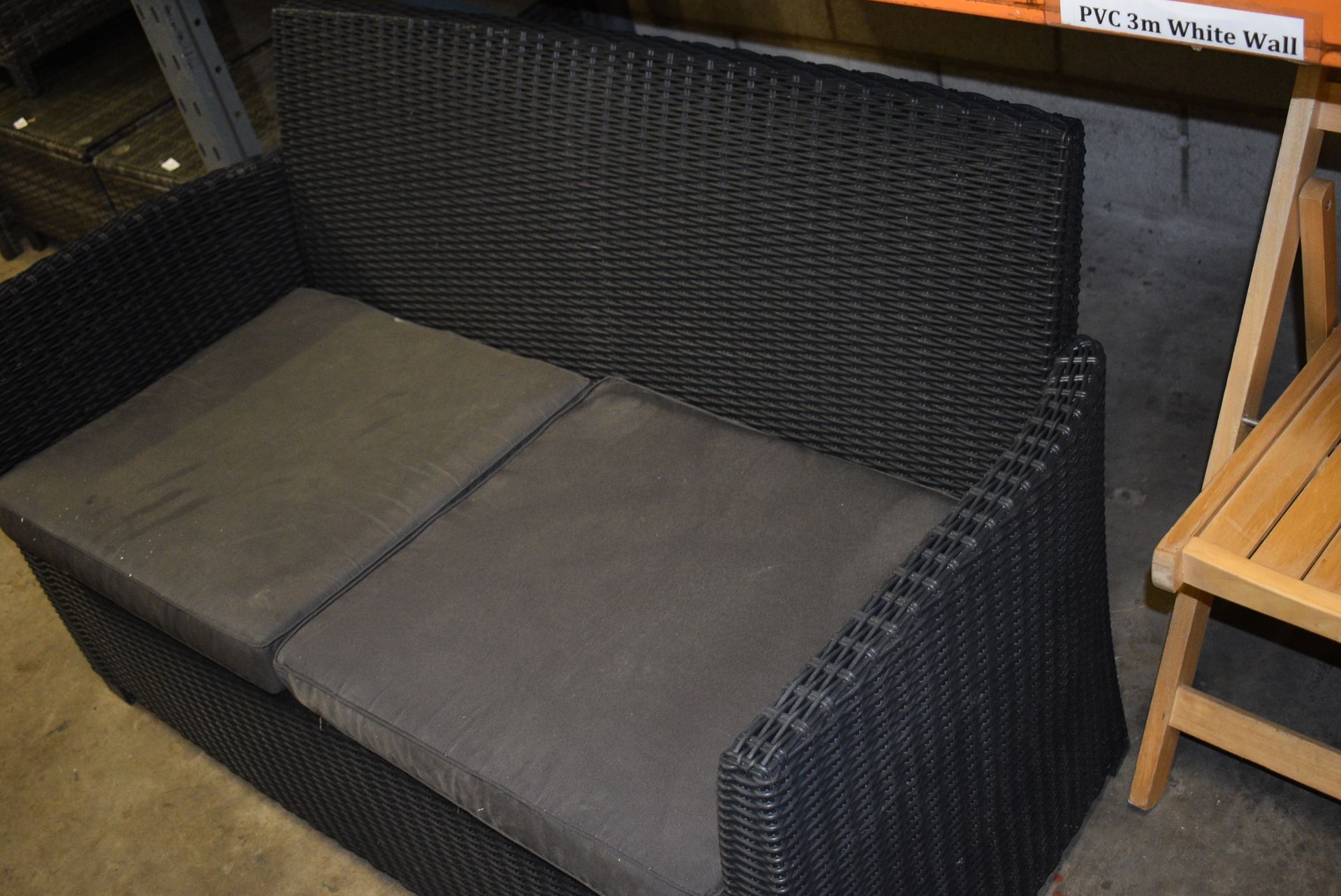 *Rattan Two Seat Sofa with Cushions - Image 2 of 2