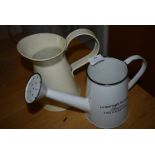 *Enamel Watering Can and a Cream Jug