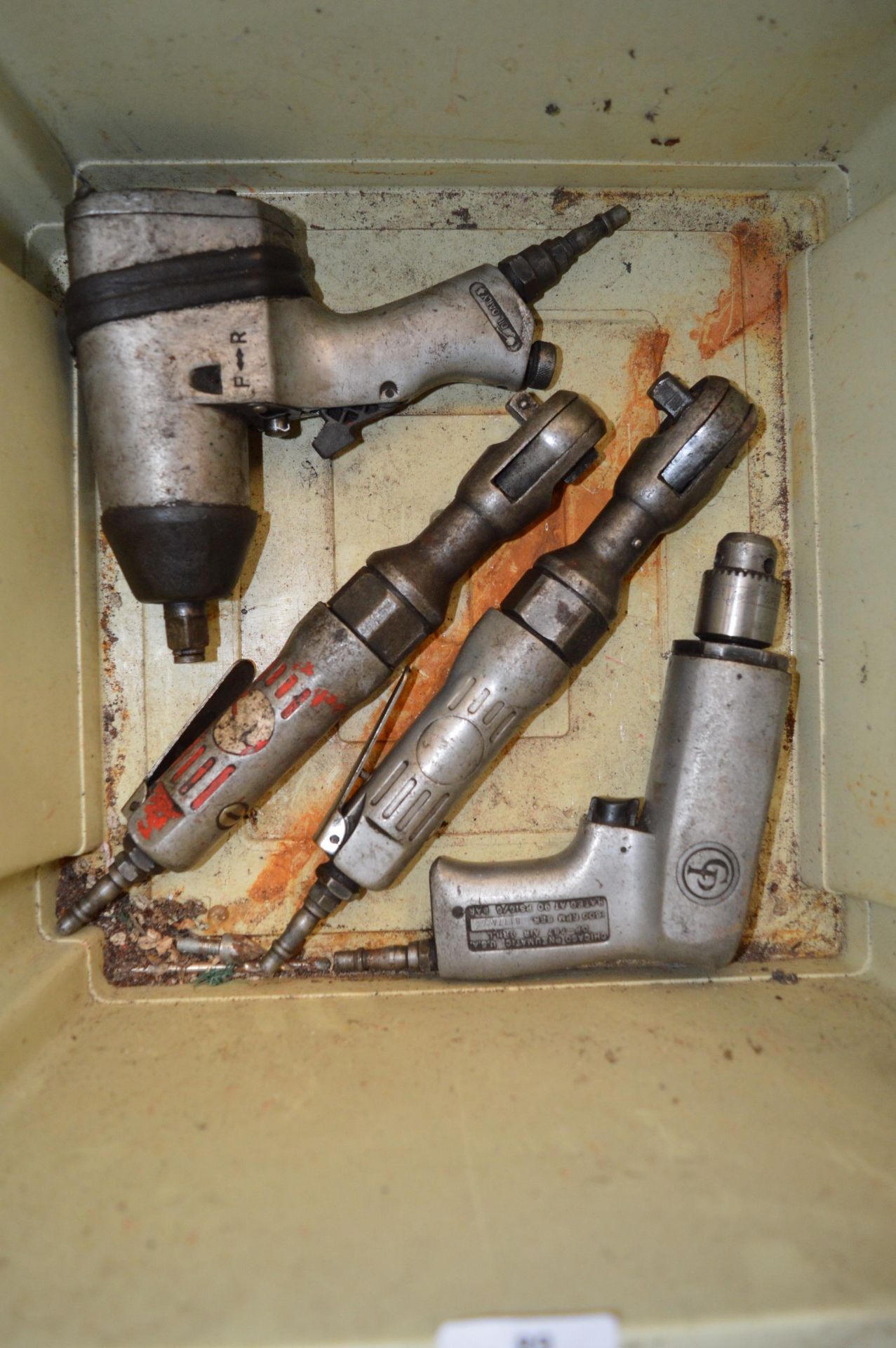 Pneumatic Tools Including Impact Gun, Drill, ½” and ¾” Drive Side Ratchet