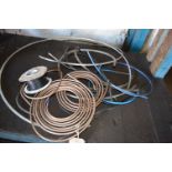 Roll of Copper Fuel Pipe, Airpipe Offcuts, and Part Reel of Two Core Cable