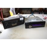 Three Vintage Car Stereos Including Fiat, Vauxhall Model 752, and Kenwood CD Player