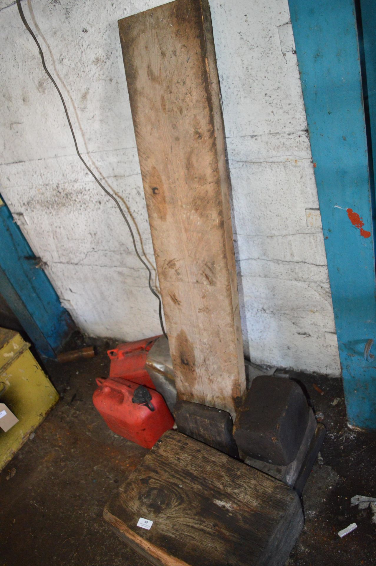 Assortment of Wooden Block, plus Two Plastic Fuel Cans