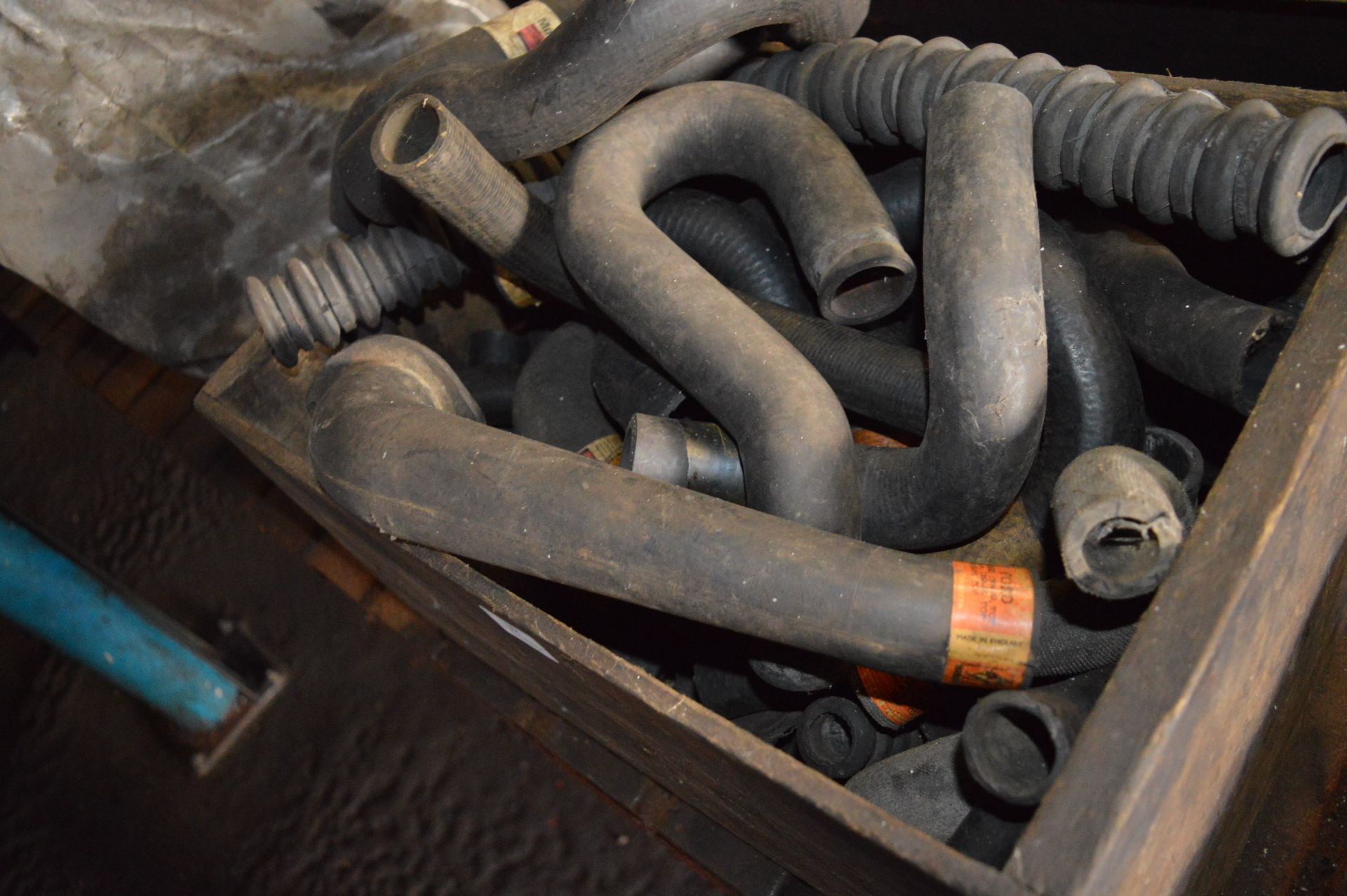 Box of Assorted Water Hoses for Older Vehicles and Classic Cars