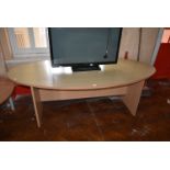*Oval Meeting Room Table in Light Beech Finish 220x115cm