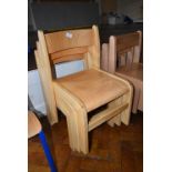 *Three Stackable Beech Framed Child’s Chairs