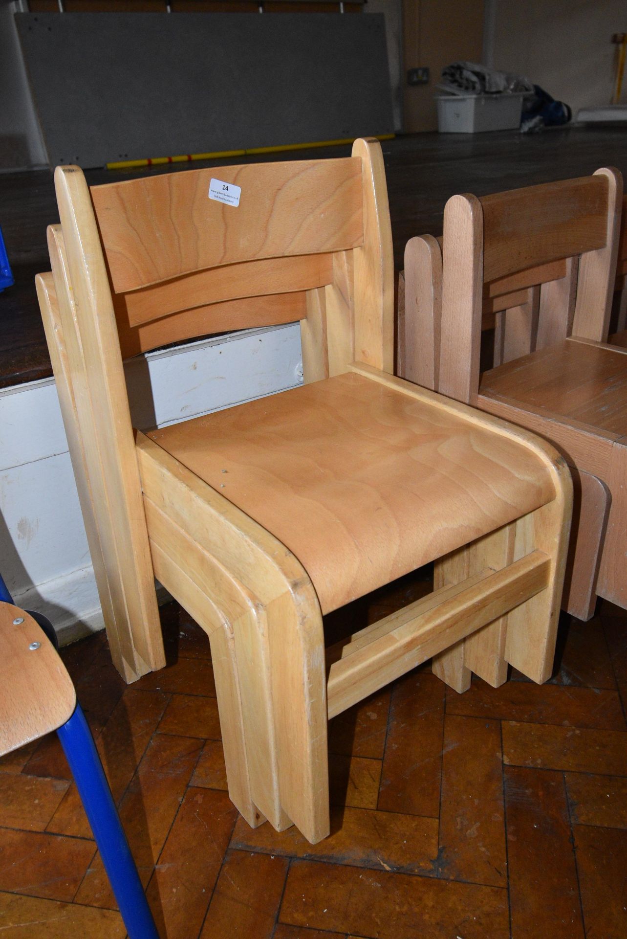 *Three Stackable Beech Framed Child’s Chairs