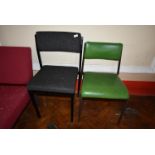 *Charcoal Chair and a Tubular Framed Green Chair