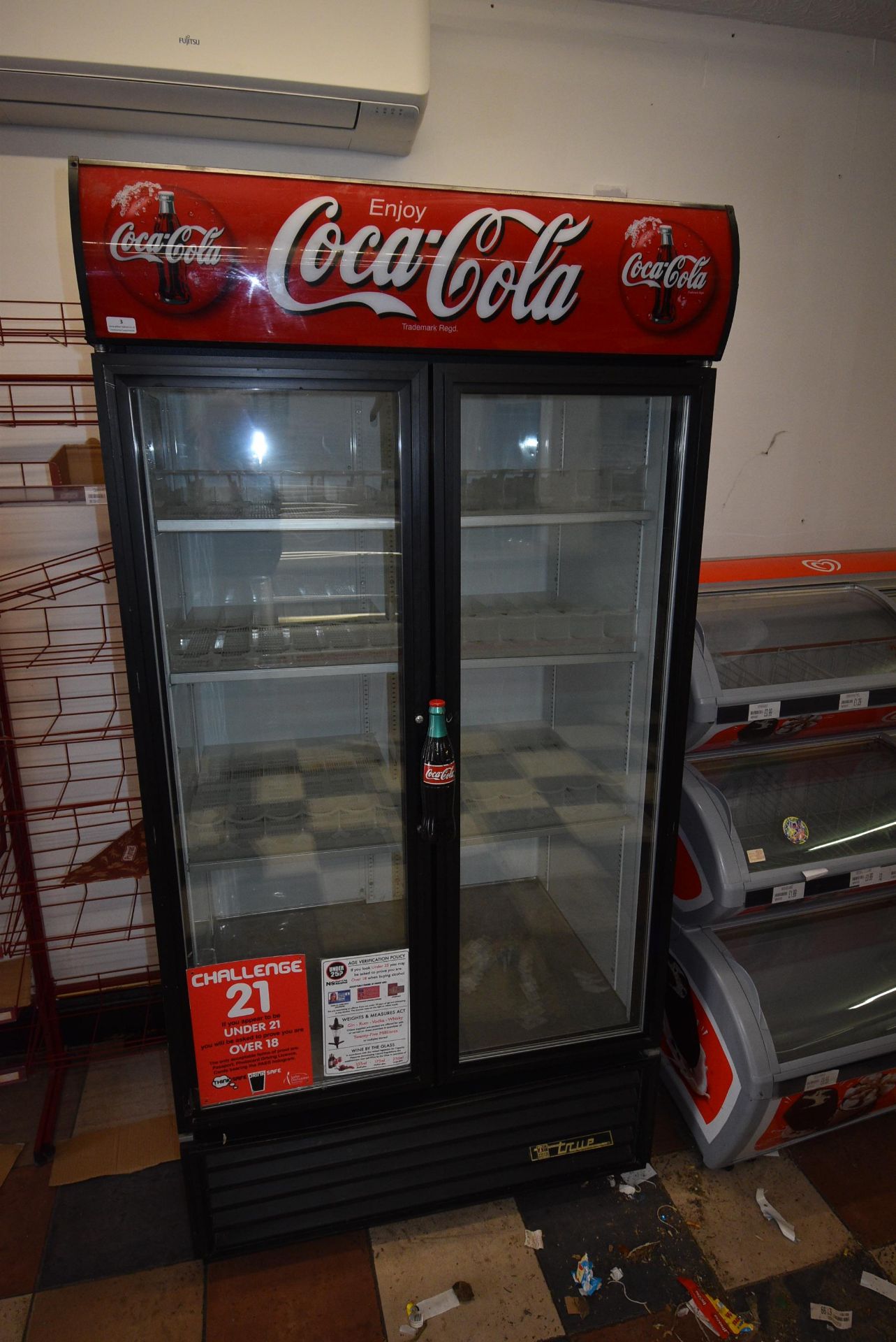 Double Door Drinks Cooler Branded Coca-Cola Manufactured by True Model GDM-35