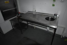 *Stainless Steel Preparation Table with Sink Unit, Bonza Can Opener, and Appliance Stand to