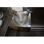 Stainless Steel Wash Hand Basin with Hot and Cold Taps