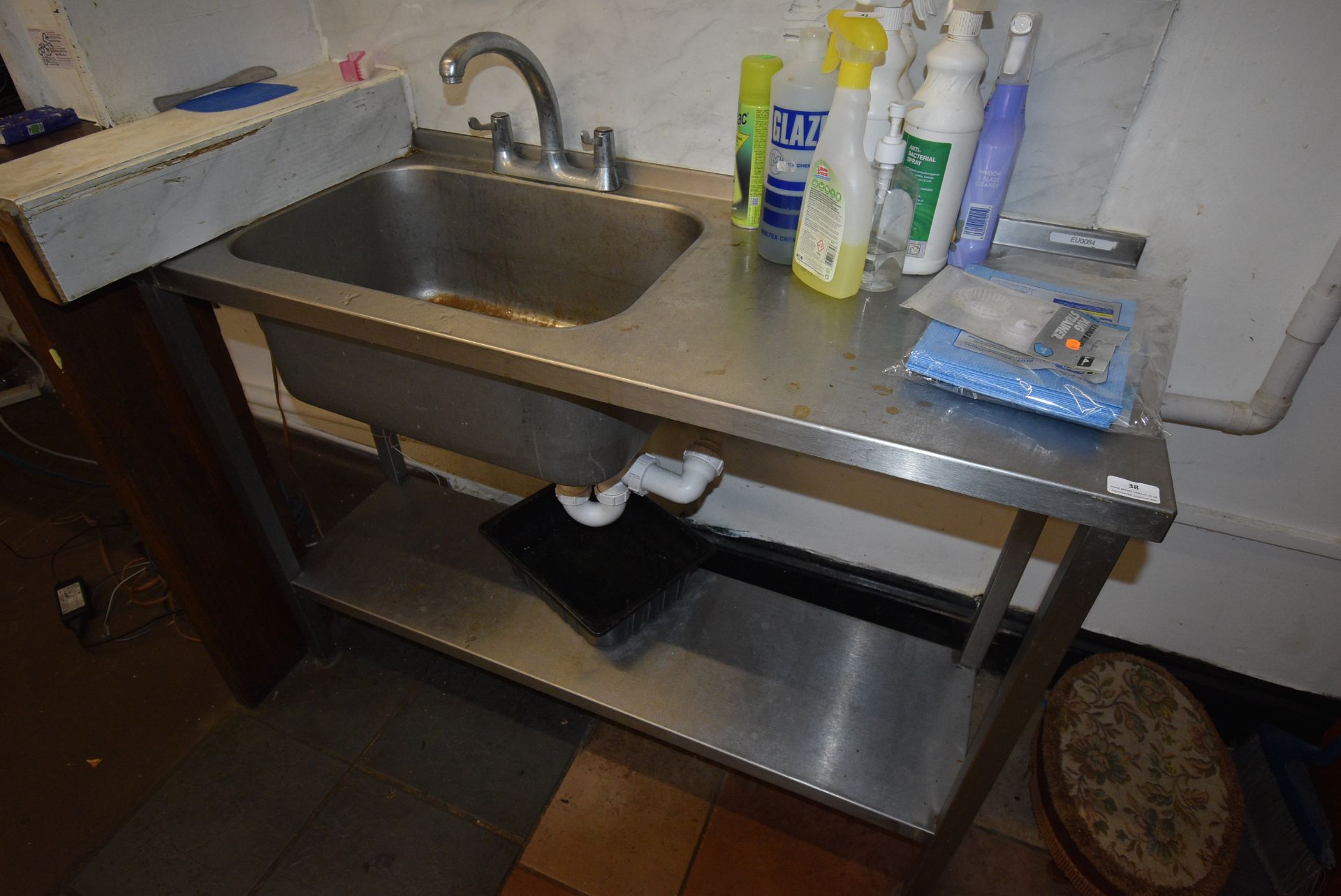 Stainless Steel Commercial Sink Unit with Righthand Drainer, Undershelf, and Upstand to Rear 120cm - Image 2 of 2