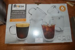 *Mesa 6pc Double Wall Glass Mug Set