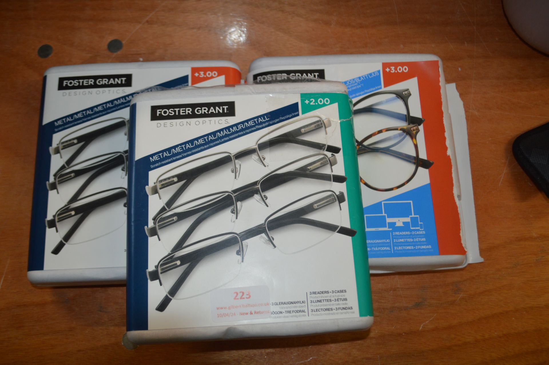 *Three Assorted Packs of Foster Grant Reading Glasses