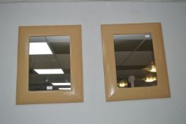 Pair of Wooden Effect Mirrors