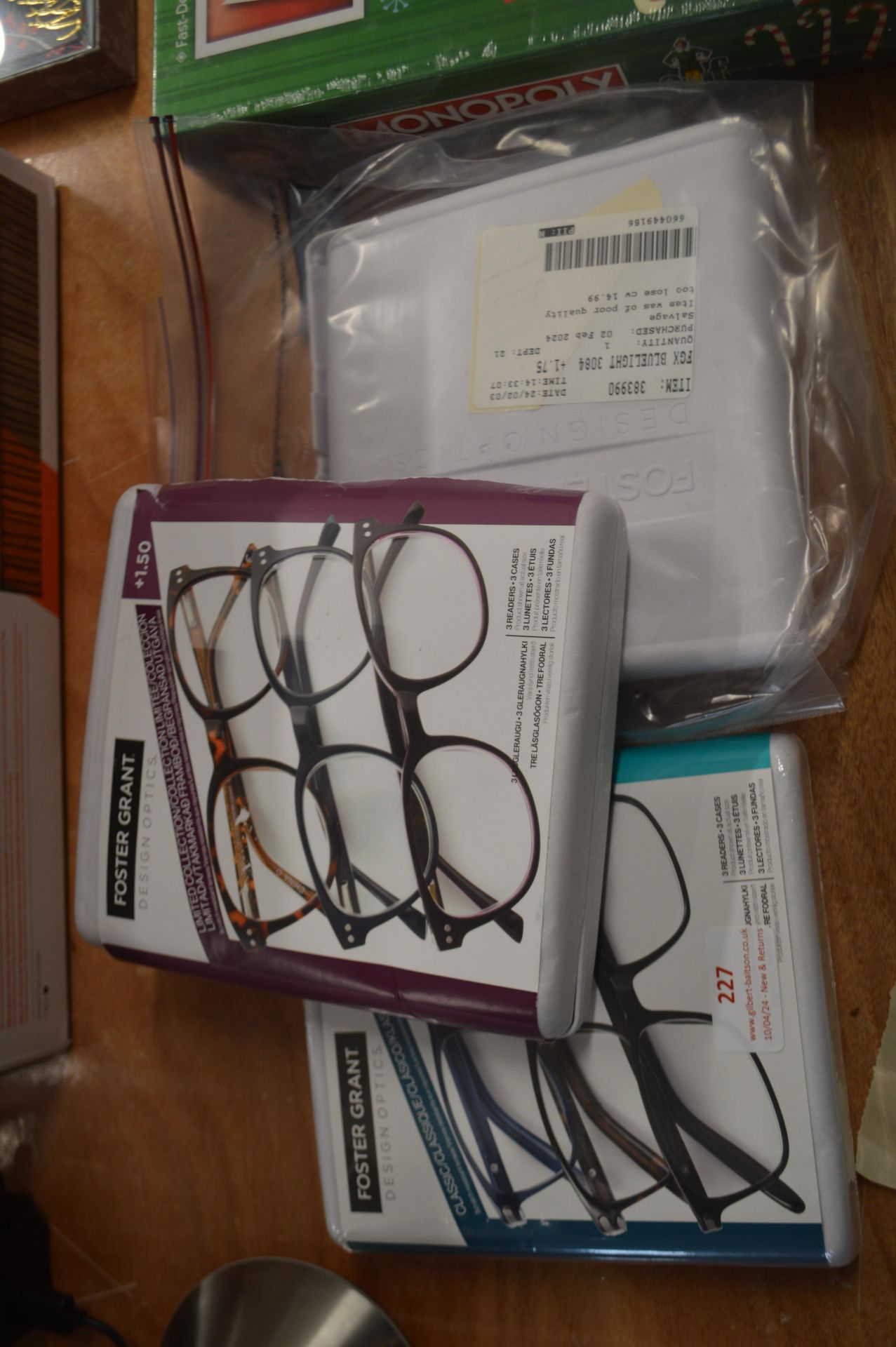 *Three Assorted Packs of Foster Grant Reading Glasses