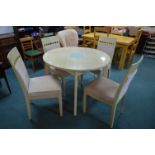 Circular Table with Glass Centre and Four Matching