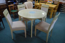 Circular Table with Glass Centre and Four Matching
