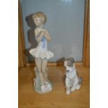 Nao Figurine of a Girl Dancer and a Dog