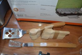 Two Blooma Barbecue Tools plus Bamboo Forks & Spoons
