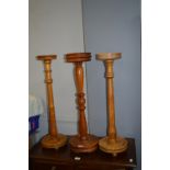 Three Turned Pine Plant Stands