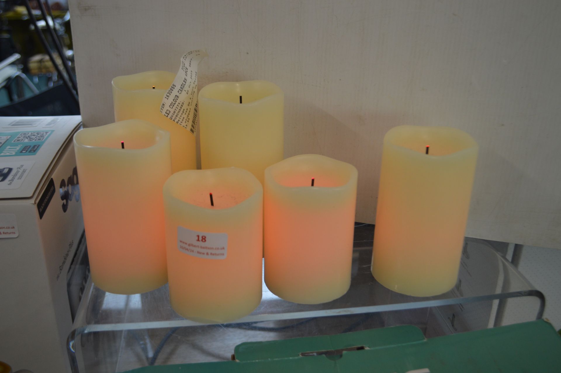 *6pc LED Colour Candle Set with Remote - Image 2 of 3