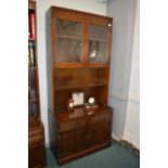 Old Charm Oak Linenfold Bookcase