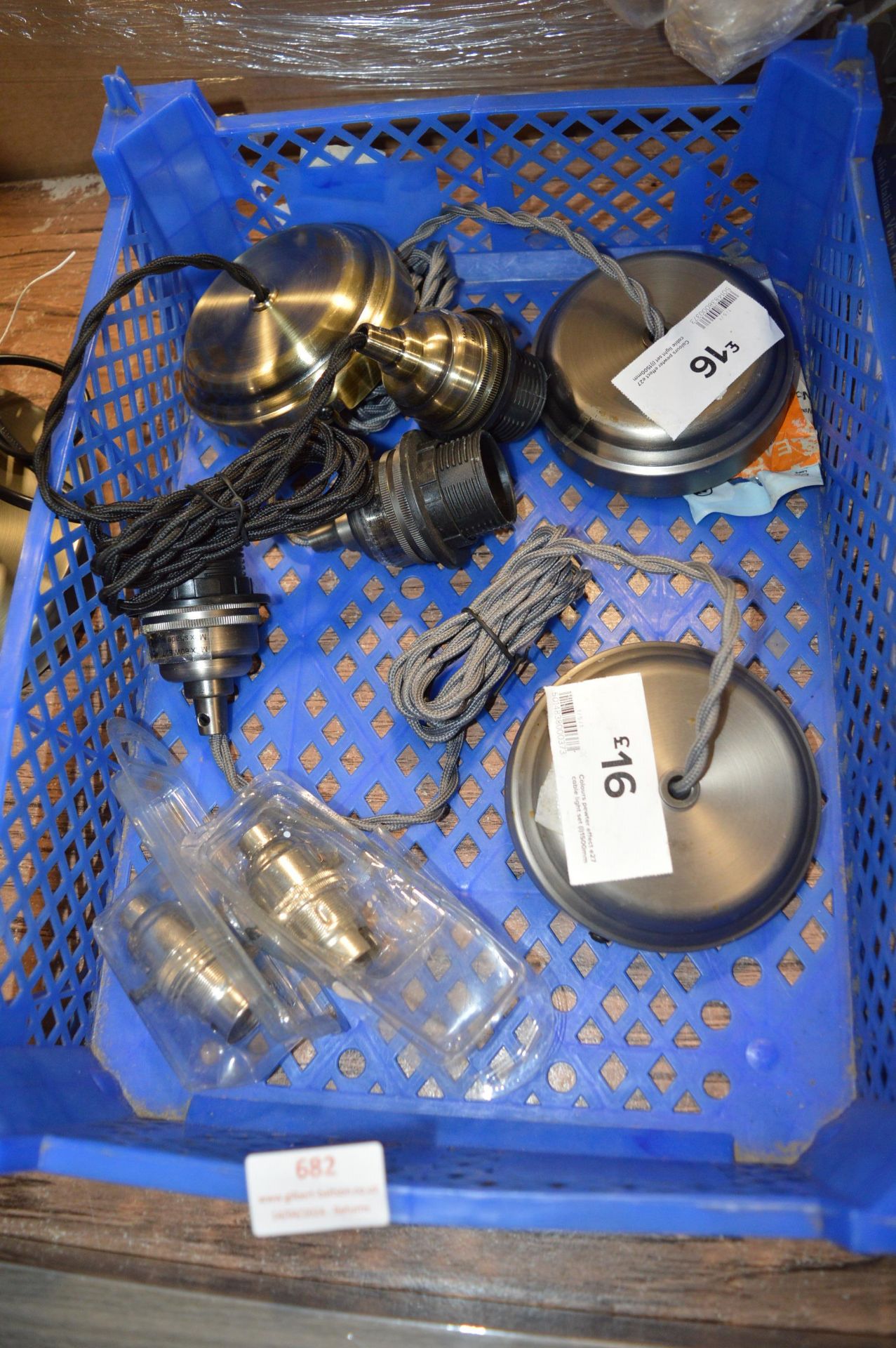 *Three Pewter Effect E27 Cable Light Sets