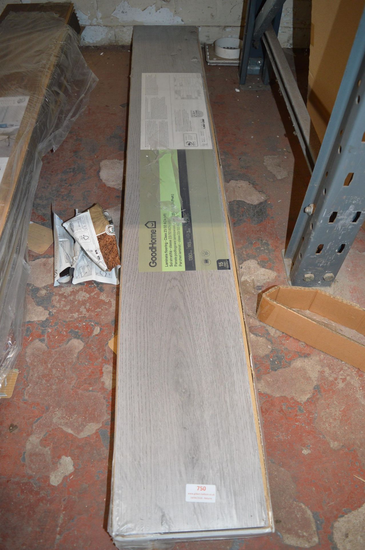 *Pack of Grey Laminate Flooring ~2.4m² per pack